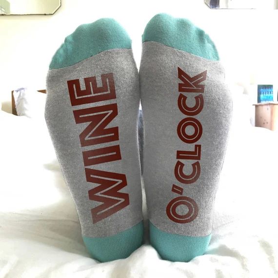Valentine's Day Funny Sock Gift Wine O'Clock Socks - Feet Up! Luxury Funny Sock Gift for Wine Lovers | Etsy (US)