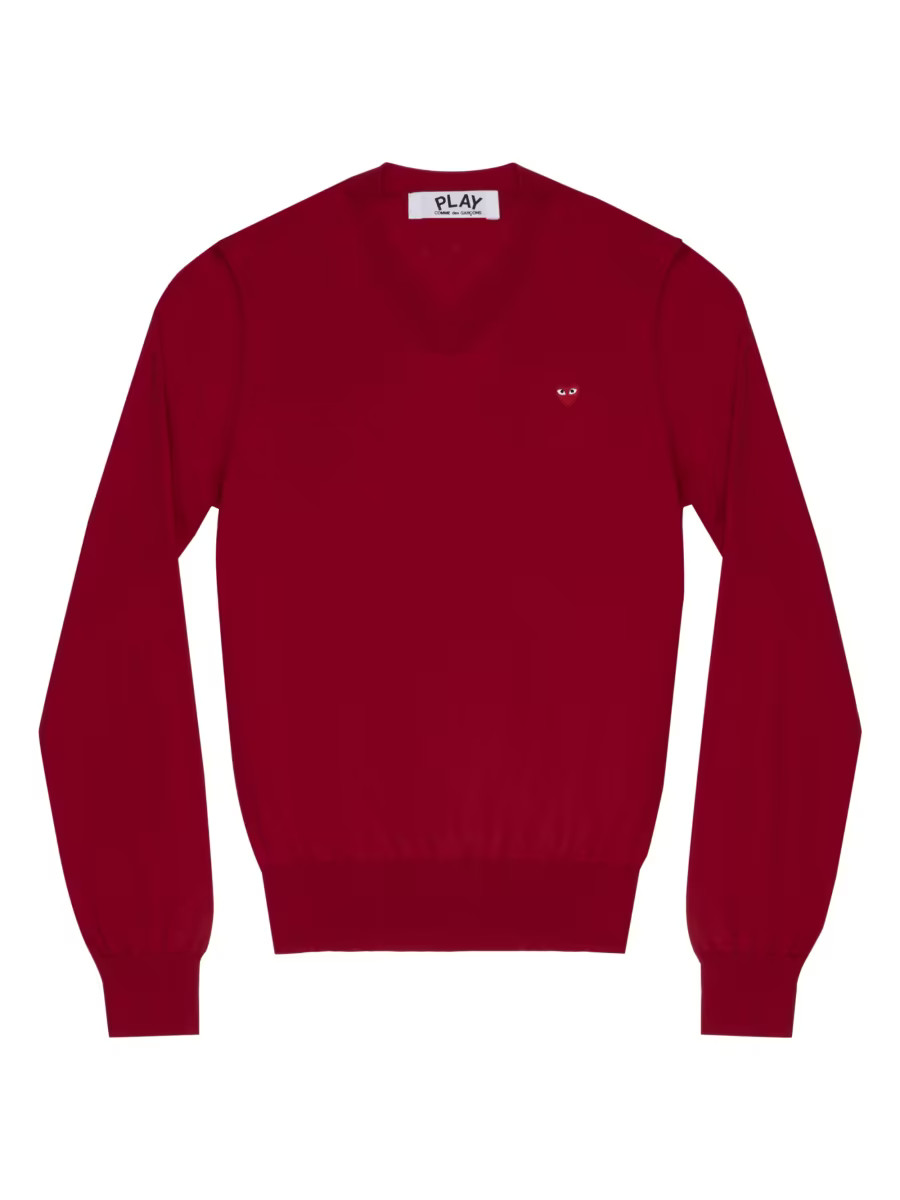 V-Neck Wool Heart Sweater | Saks Fifth Avenue