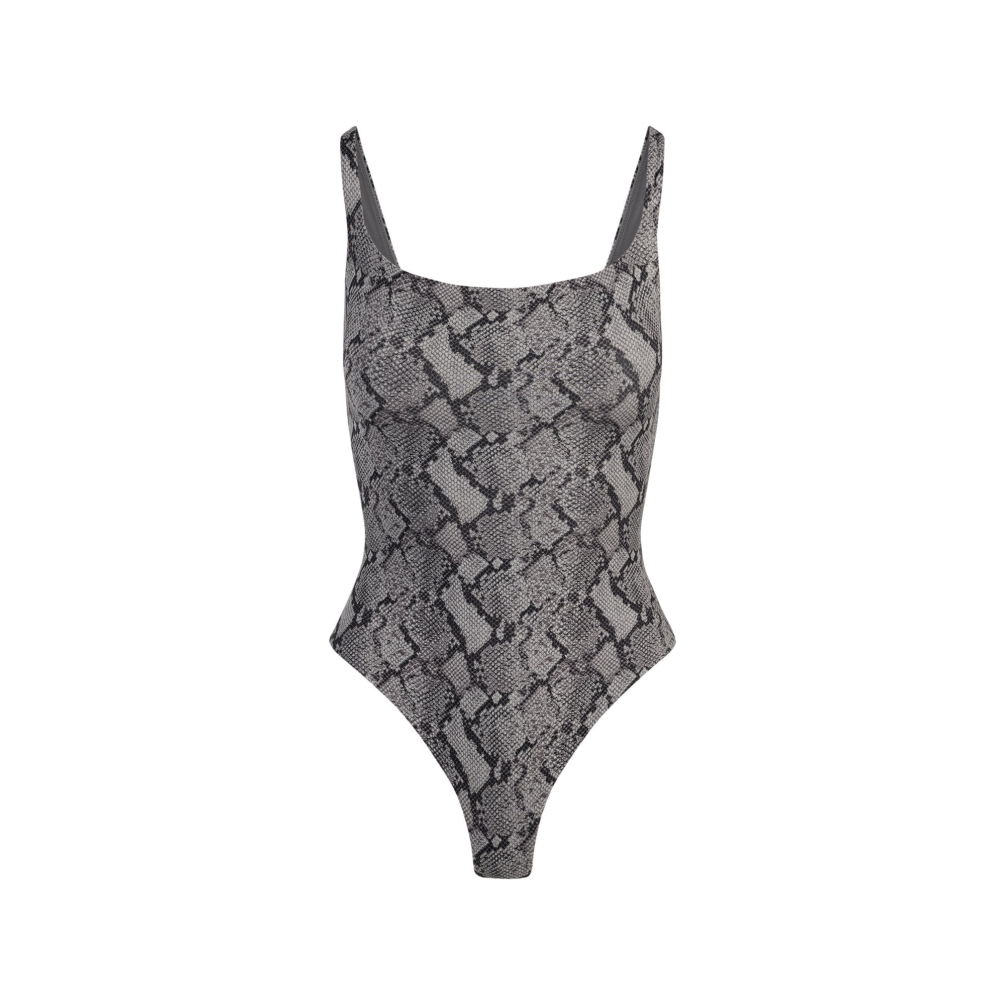 FITS EVERYBODY SQUARE NECK BODYSUIT | SHADOW SNAKE PRINT | SKIMS (US)