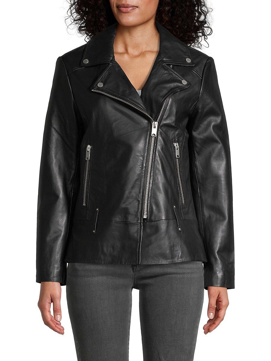 Marc New York Andrew Marc Women's Solar Leather Moto Jacket - Black - Size XS | Saks Fifth Avenue OFF 5TH