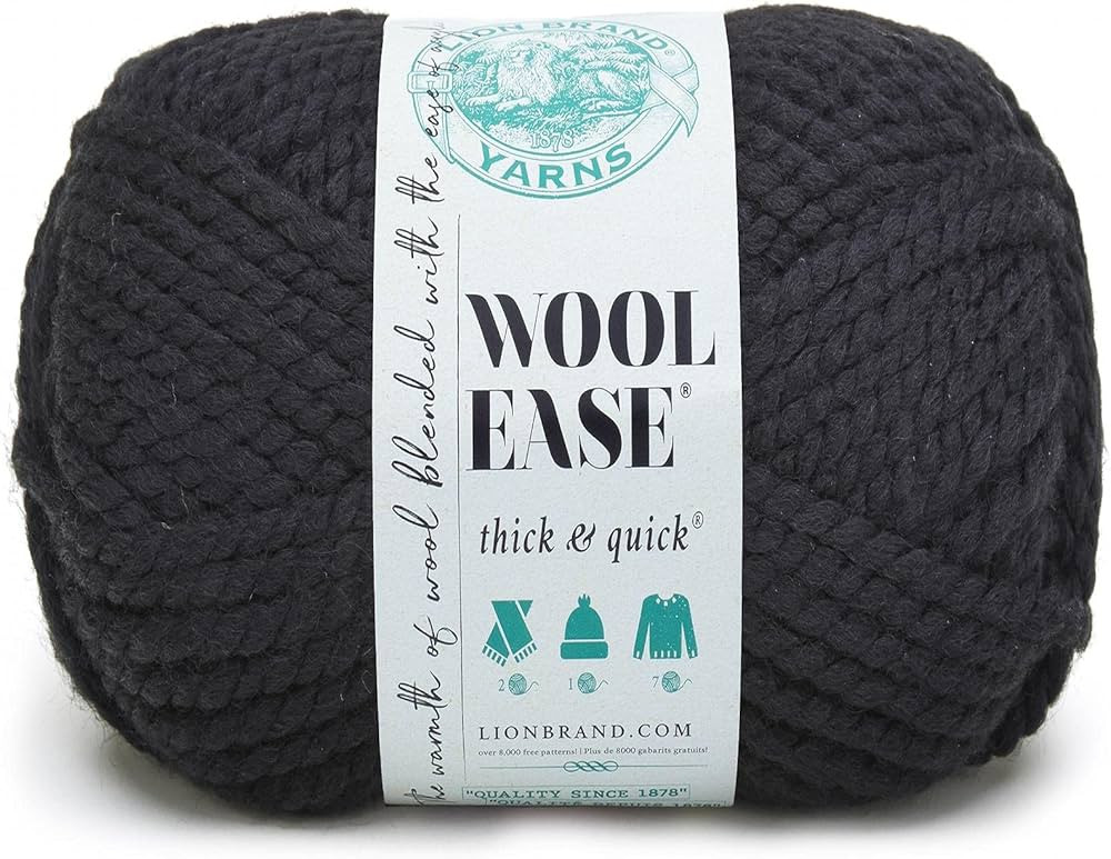 Lion Brand Yarn Wool-Ease Thick & Quick Yarn, Soft and Bulky Yarn for Knitting, Crocheting, and C... | Amazon (US)