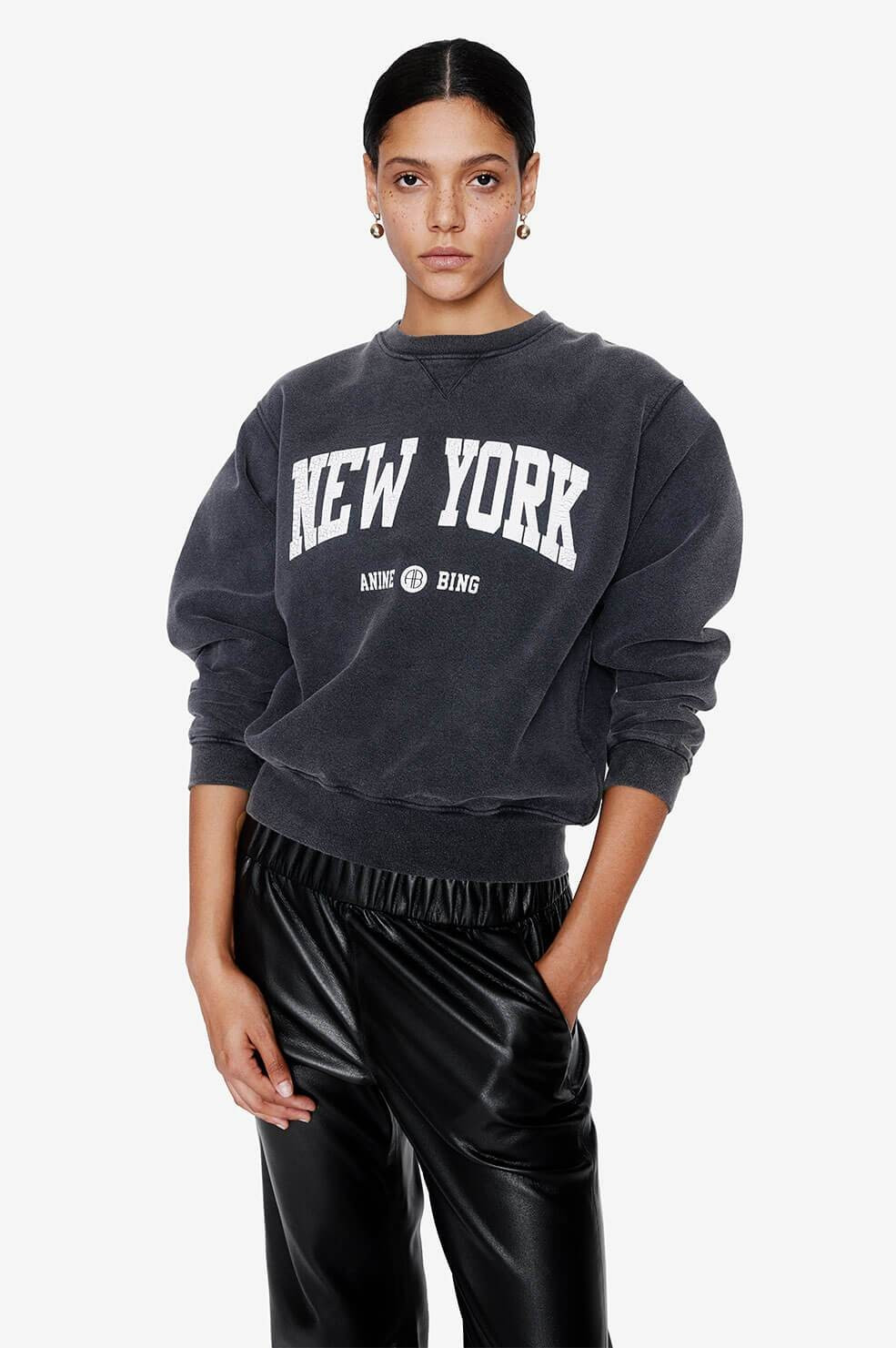 Ramona Sweatshirt University New York - Washed Black | Anine Bing