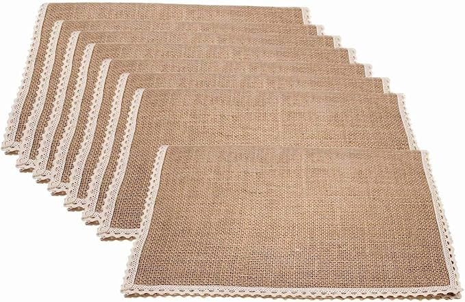 FiveRen Burlap Placemats Jute Table Mats Ladder Lace Look & One of Life's Little Home Luxuries fo... | Amazon (US)