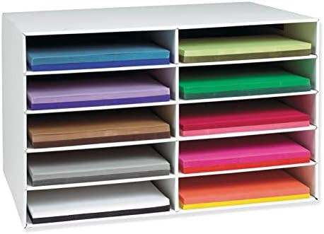 Classroom Keepers 12" x 18" Construction Paper Storage, 10-Slot, White, 17"H x 27"W x 19"D, 1 Uni... | Amazon (US)