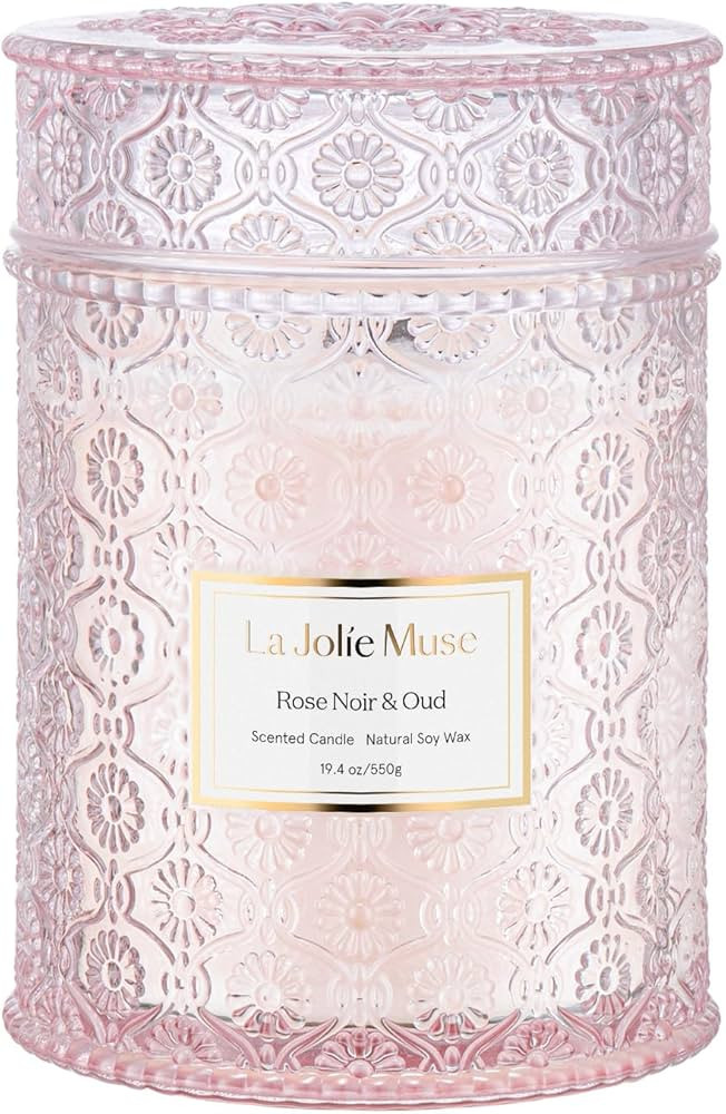 LA Jolie Muse Rose Noir & Oud Scented Candle, Rose Candle for Home, Candle Gift for Women, Wood W... | Amazon (US)