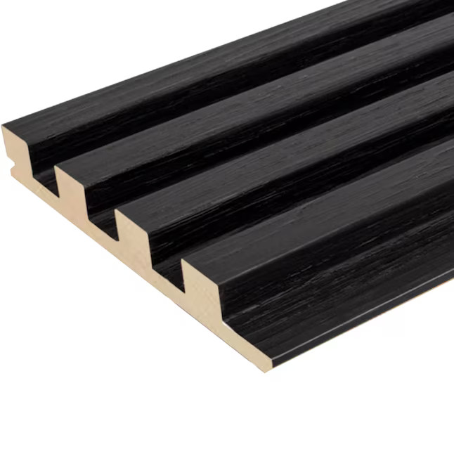 HIGHLANDERHOME 6-in x 94-in Smooth Black Wood Wall Panel Wood 3 -Pack | Lowe's