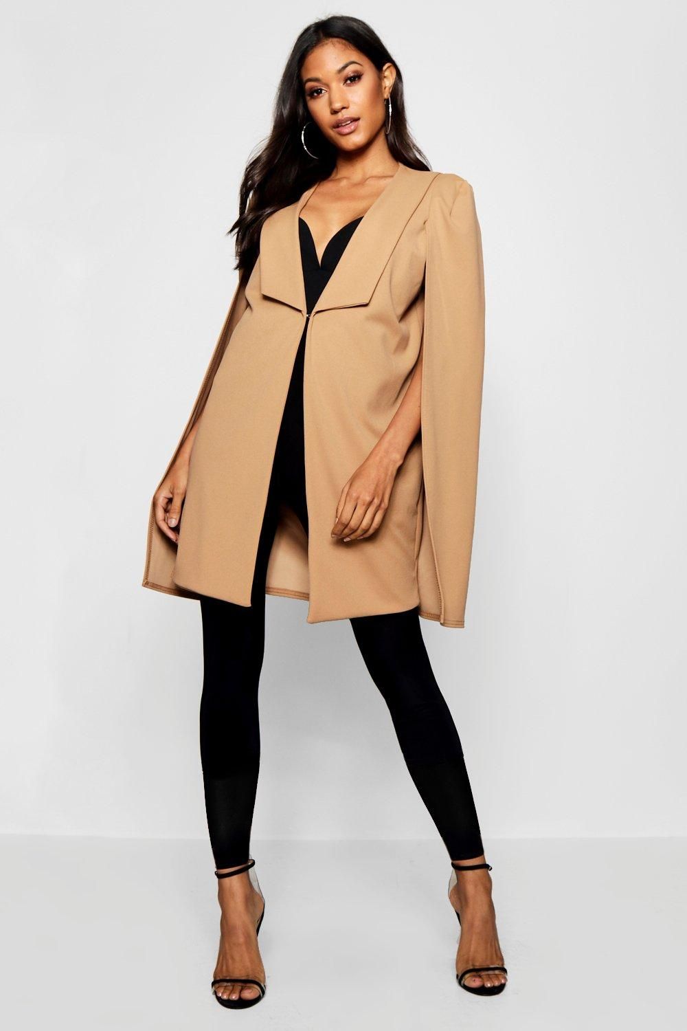 Tailored Longline Cape | Boohoo.com (US & CA)