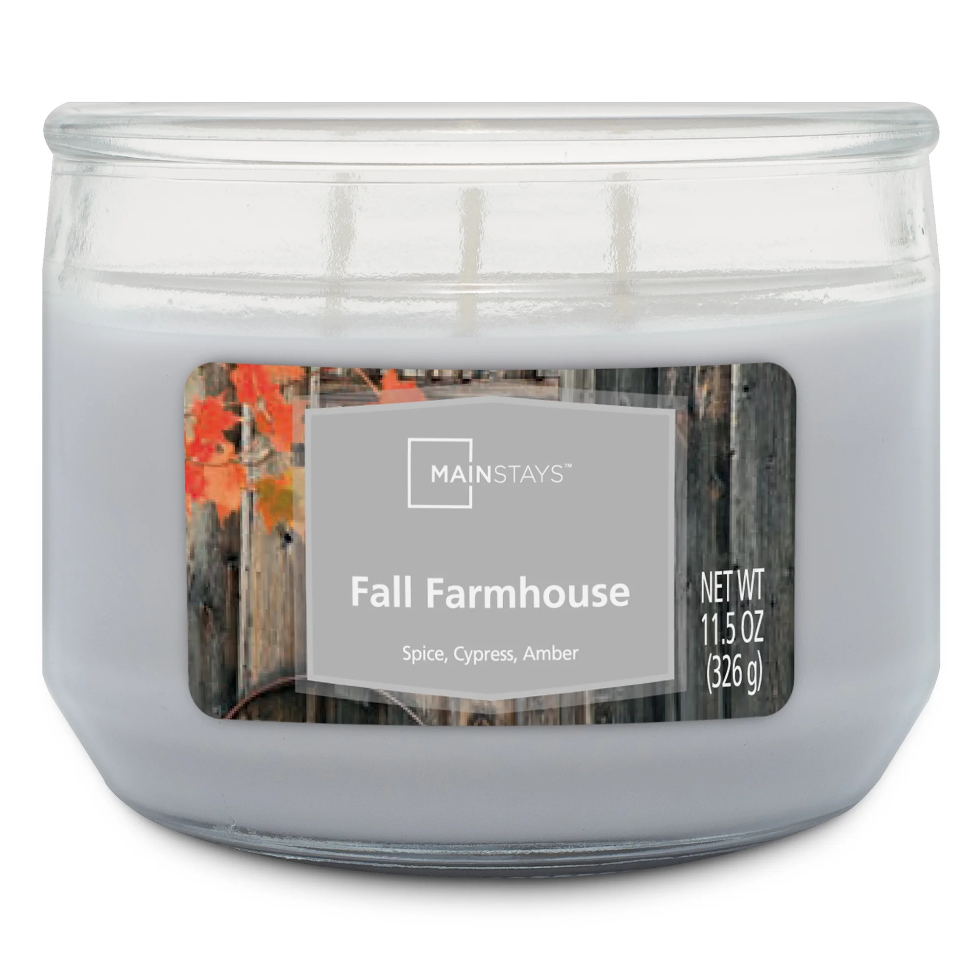 Mainstays Fall Farmhouse 3 Wick Candle, 11.5 Oz - Walmart.com | Walmart (US)