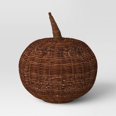 Short Woven Rattan Wicker Pumpkin - Threshold&#8482; | Target