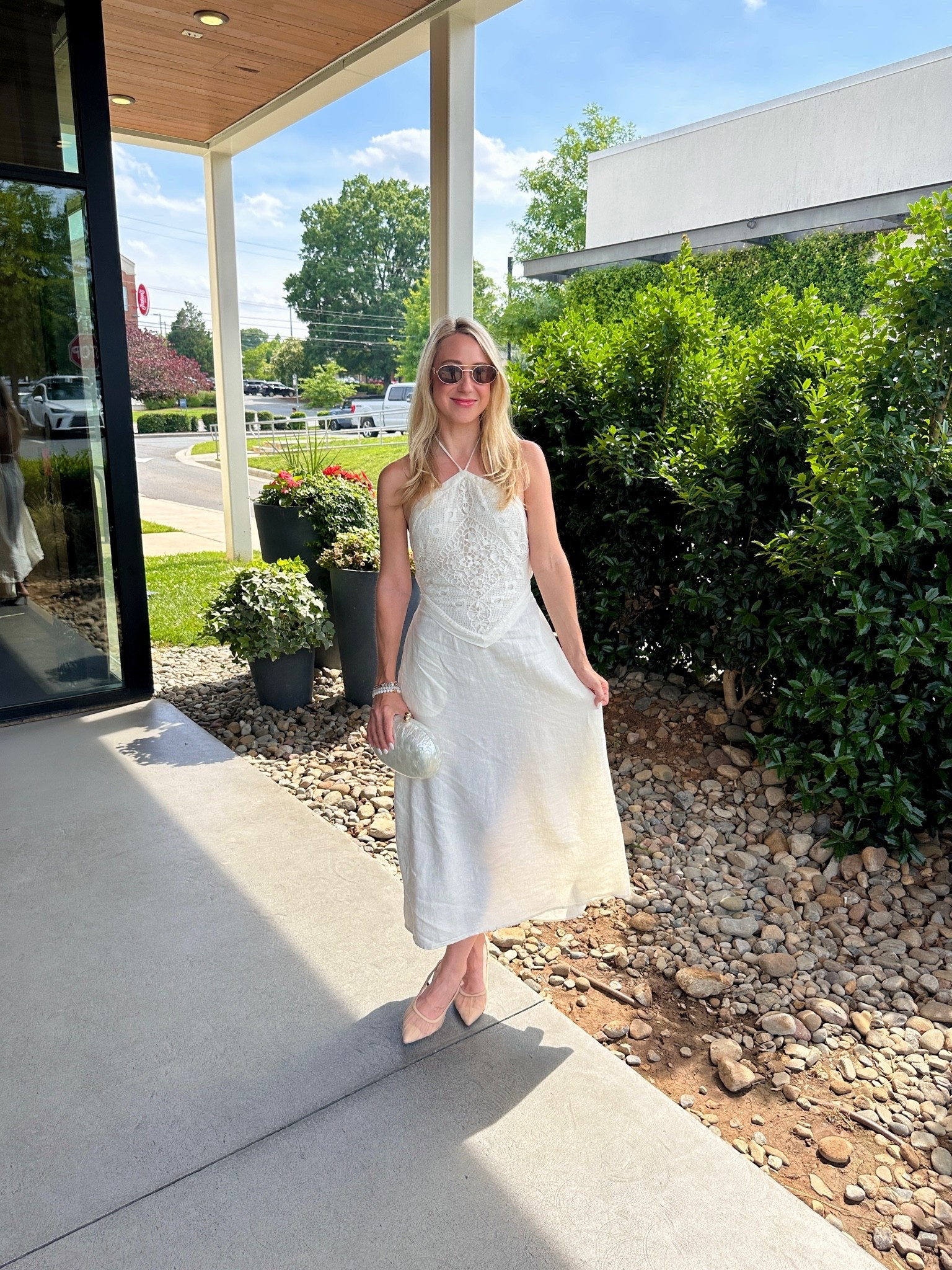 This dress is flying out of stock again! It looks much more expensive. The marble clutch here also comes with a gold chain with it to wear ✨  #summerdress #bridalbag #bridetobe

#LTKdayinmylife #LTKWedding #LTKSeasonal