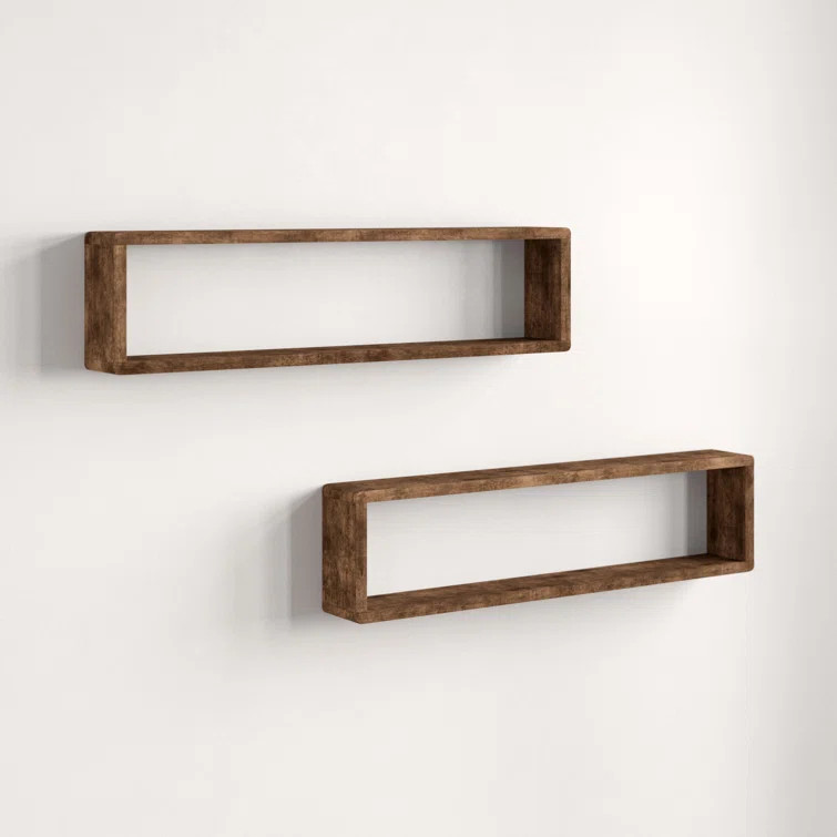 Abbott 4 Piece Alder Solid Wood Floating Shelf (Set of 2) | Wayfair North America