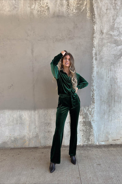 Frasier Fir Velvet Set - Pants | Vestique