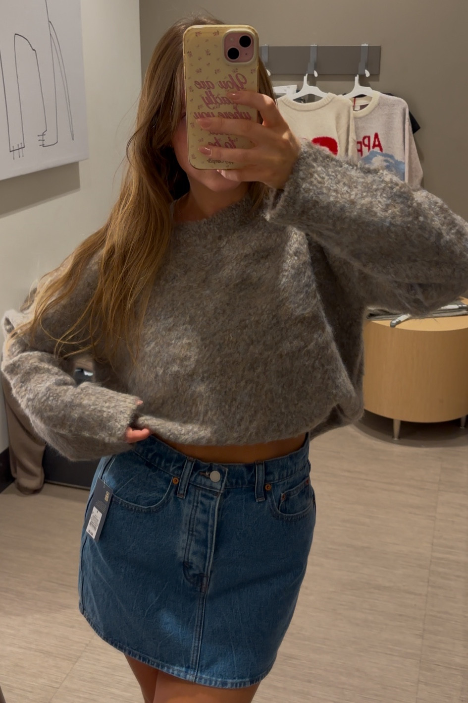 The perfect sweater and Jean skirt! Wearing a size Large in the sweater, size 8 in the Jean skirt🫶🏼

#LTKHoliday #LTKSeasonal