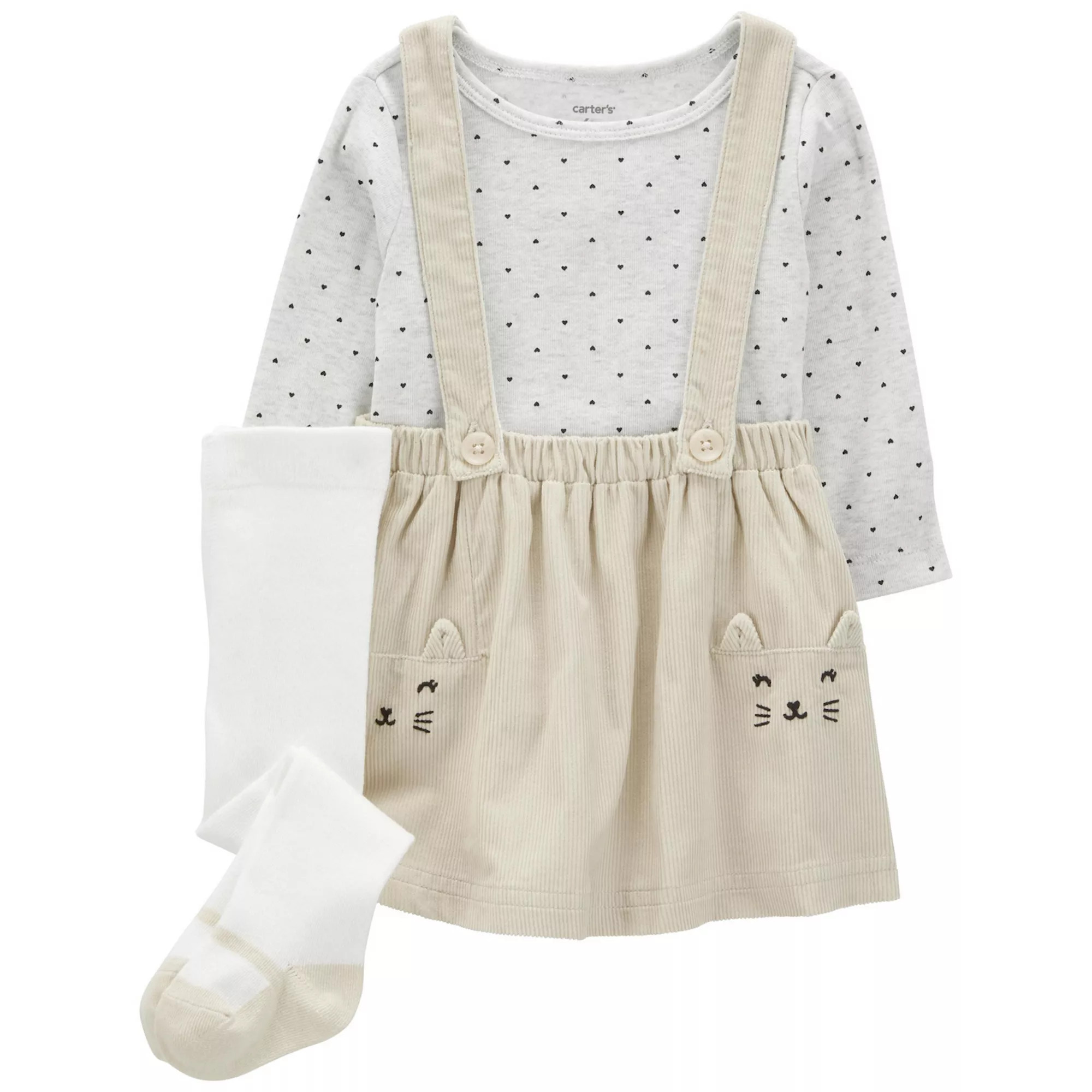 Baby Girl Carter's 3-pc. Cat Print Jumper Set | Kohl's