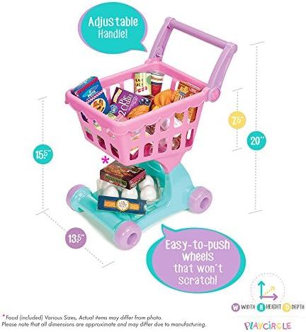 Play Circle by Battat – Pink Shopping Day Grocery Cart – Toy Shopping Cart with Pretend Play Food It | Amazon (US)
