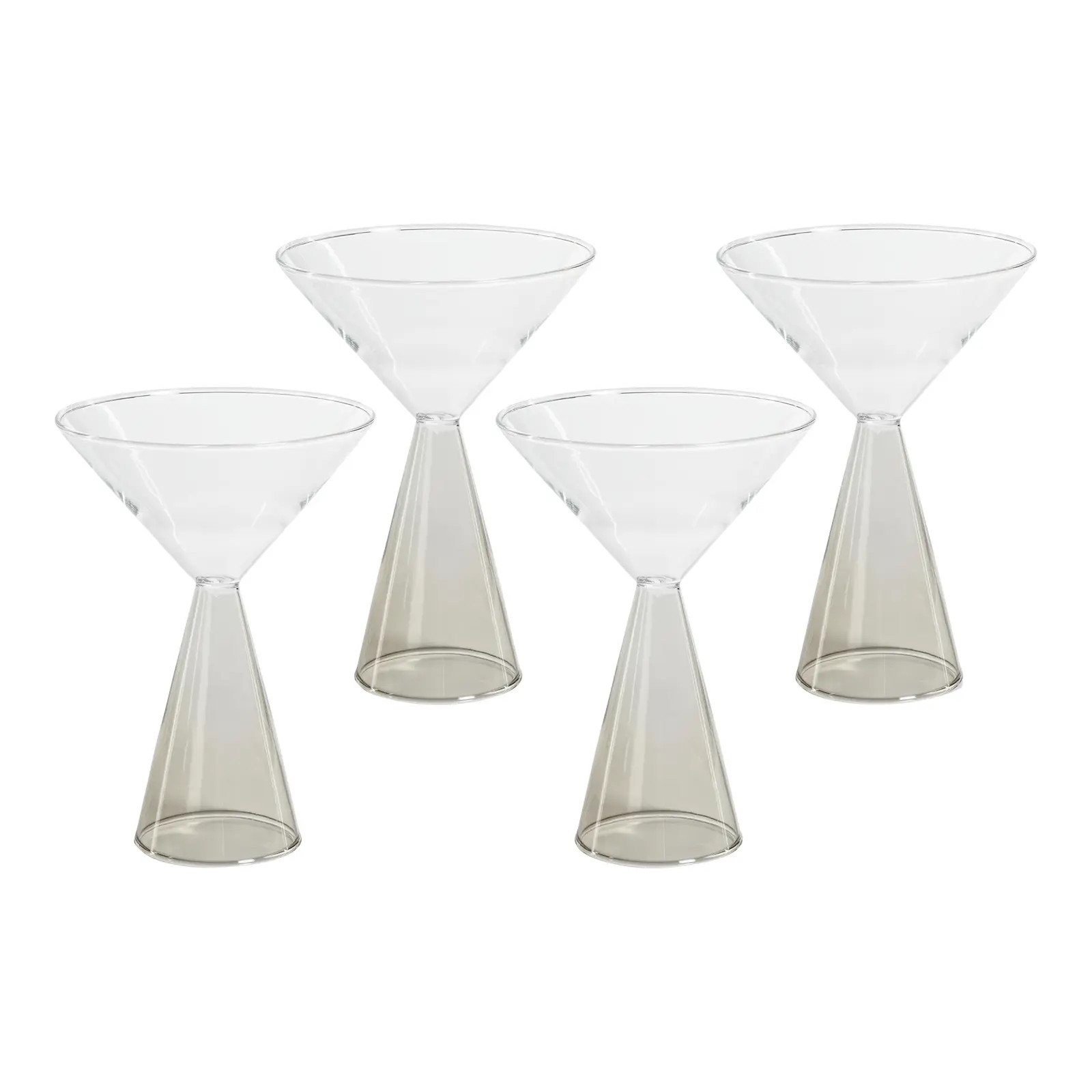 Viterbo Martini Glasses - Smoke, Set of 4 | Chairish