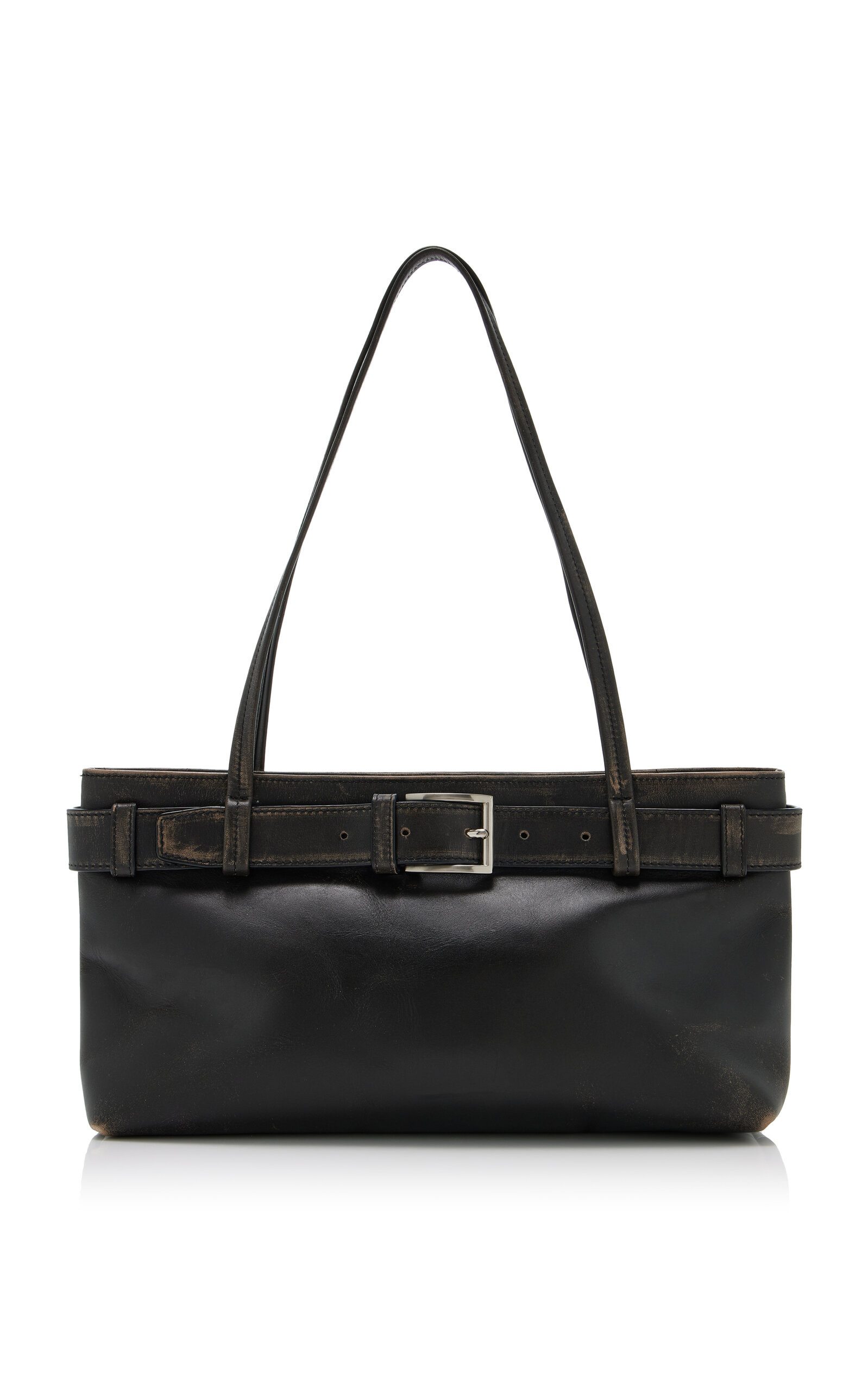 Belt-Detailed Leather Baguette Bag | Moda Operandi (Global)