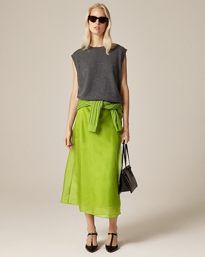 Collection wrap skirt in silk organza | J. Crew US