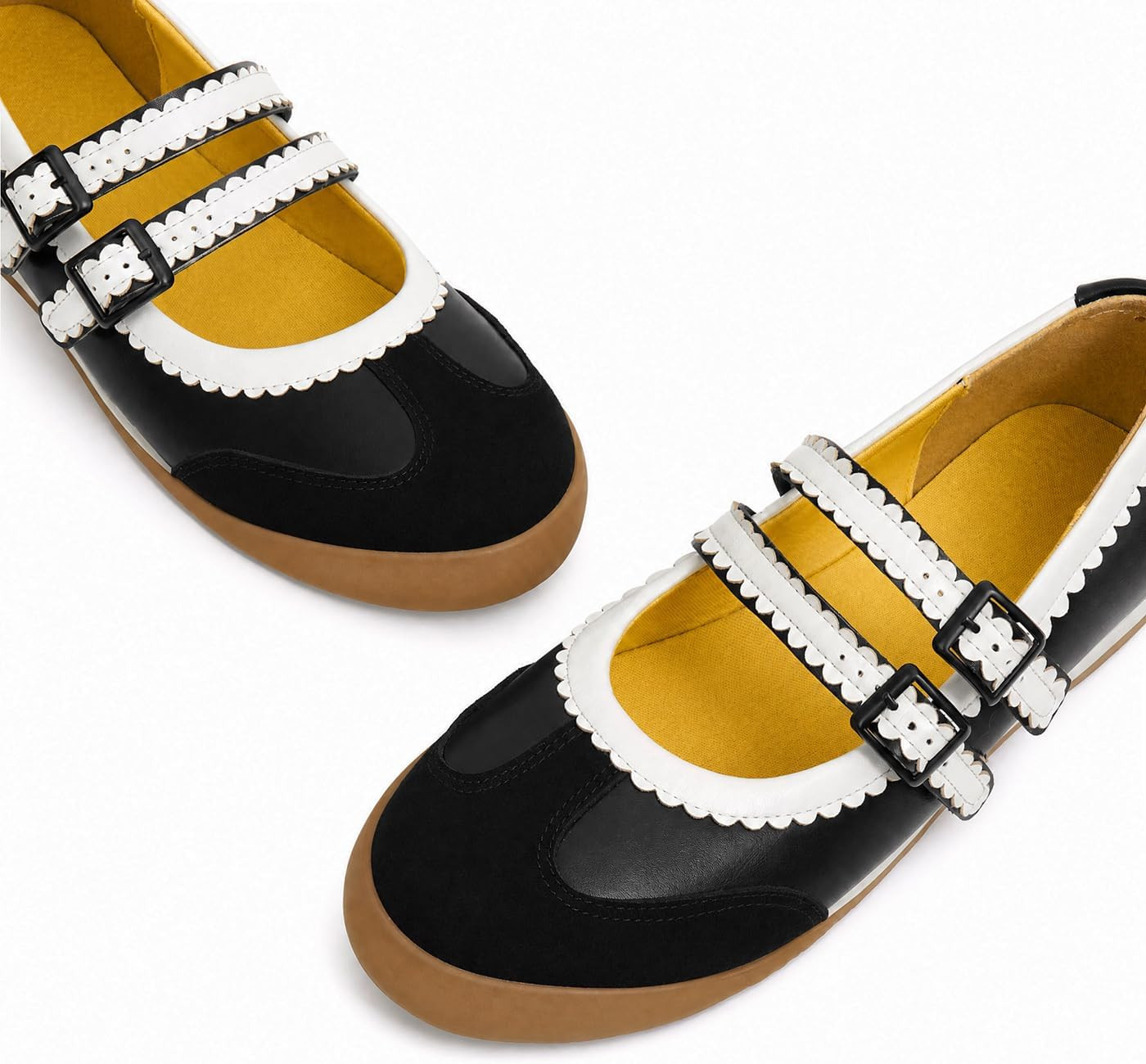Fashion Sneakers for Women Mary Jane Sneakerina Ballet Sneakers Comfortable Ballet Flat Two Strap Flat Shoes | Amazon (US)
