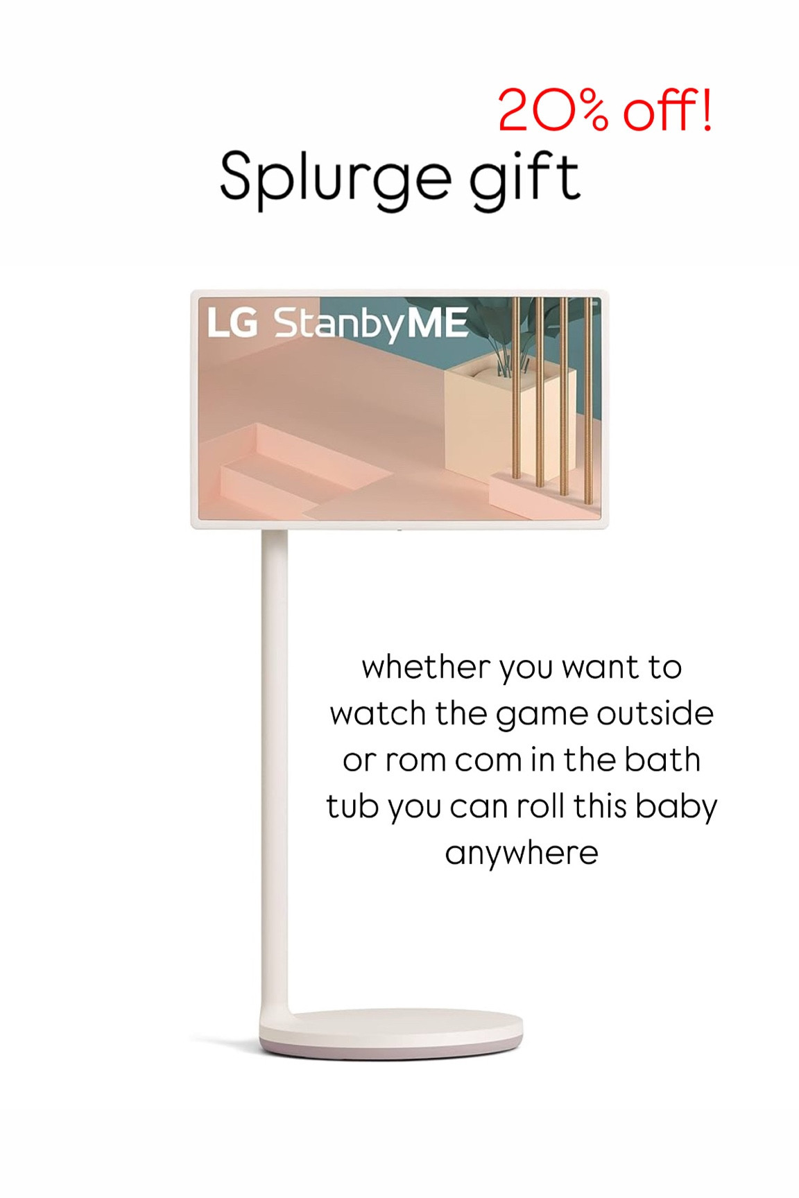 Splurge gift but an amazing addition to the home for easy watching access anywhere you want!

#LTKGiftGuide #LTKCyberWeek #LTKHome