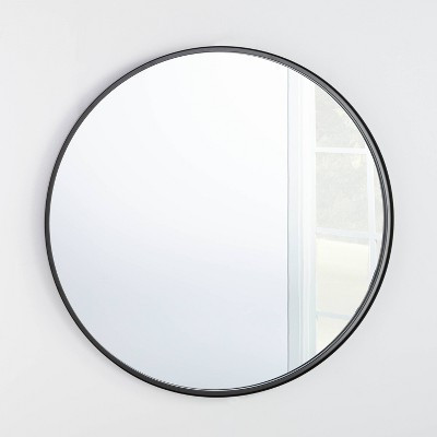 34" Round Decorative Wall Mirror Black - Threshold™ designed with Studio McGee: Large, Wall-Mounted, Metal Frame | Target