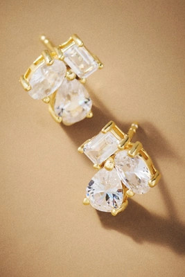 Shashi Pierre Crystal Cluster Stud Earrings | Anthropologie (US)