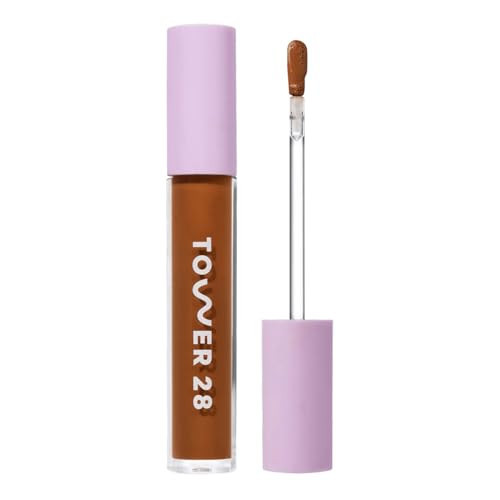 Tower 28 Beauty Swipe Serum Concealer - Hydrating Buildable Medium-Coverage Concealer with Skincare Benefits for Sensitive Skin - Shade 18 SGV, Deep with Warm Undertones, 0.22 Fl Oz | Amazon (US)