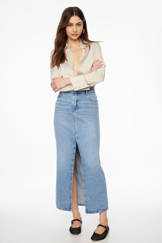 Matisse Slim Satin Button Up Shirt | Dynamite Clothing