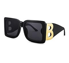 Melpomenia Trendy Oversized Square Sunglasses for Women Men Fashion Black Thick Big Frame Luxury ... | Amazon (US)