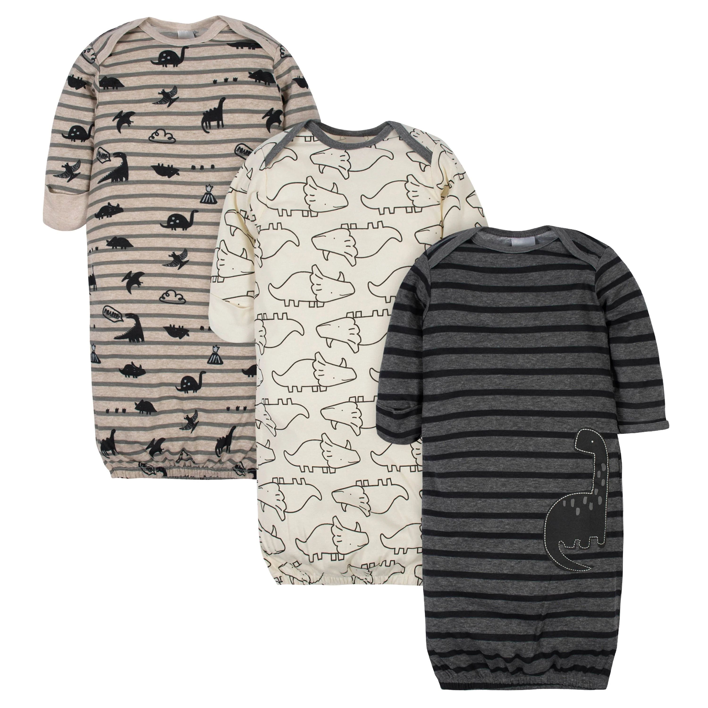 3-Pack Baby Boys Dino Gowns | Gerber Childrenswear