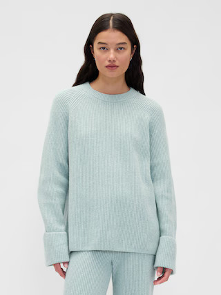 CashSoft Shaker-Stitch Boyfriend Sweater | Gap (US)
