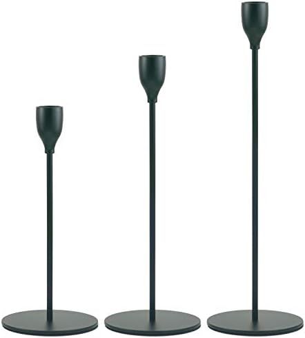 Black Candle Holders for Taper Candles Candlestick Holder Set of 3 for Dinning Room Wedding Party... | Amazon (US)