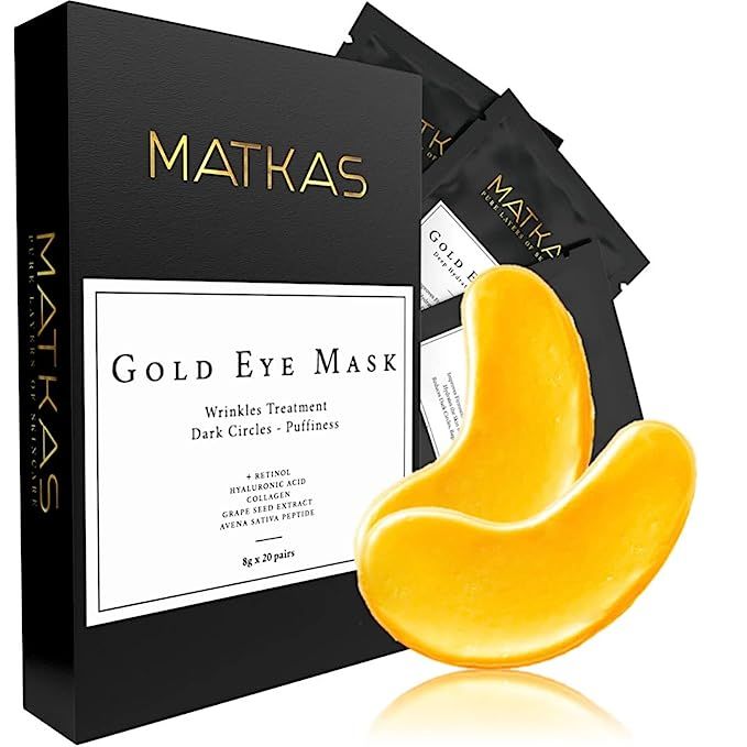 MATKAS Gold Under Eye Patches - 0.05% Pure Retinol + Hyaluronic Acid + Collagen for Dark Circles,... | Amazon (US)