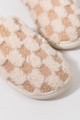Stefanie Checkered Fuzzy Slippers | Francesca's