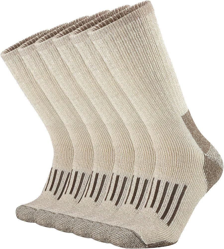 SOX TOWN Men's Merino Wool Cushion Crew Socks Moisture Wicking Control for Outdoor Hiking Work Bo... | Amazon (US)