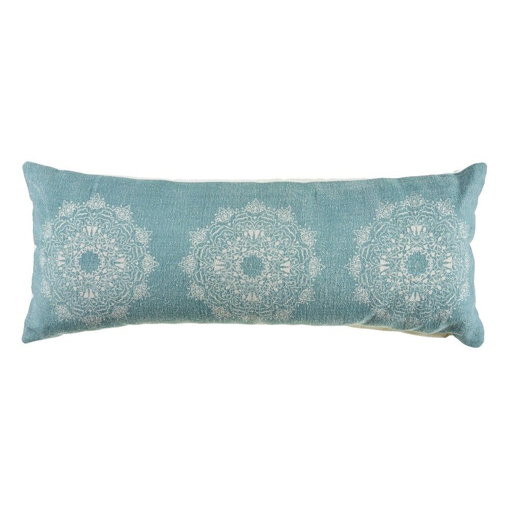 The Curated Nomad Ornate Teal Tri-medallion 36-inch Lumbar Pillow | Bed Bath & Beyond