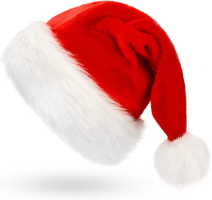 Christmas Hat, Santa Hat, Xmas Holiday Hat for Adults , Unisex Velvet Comfort Christmas Hats Extr... | Amazon (US)