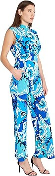 Donna Morgan womens Printed Mock Neck Jumpsuit | Amazon (US)