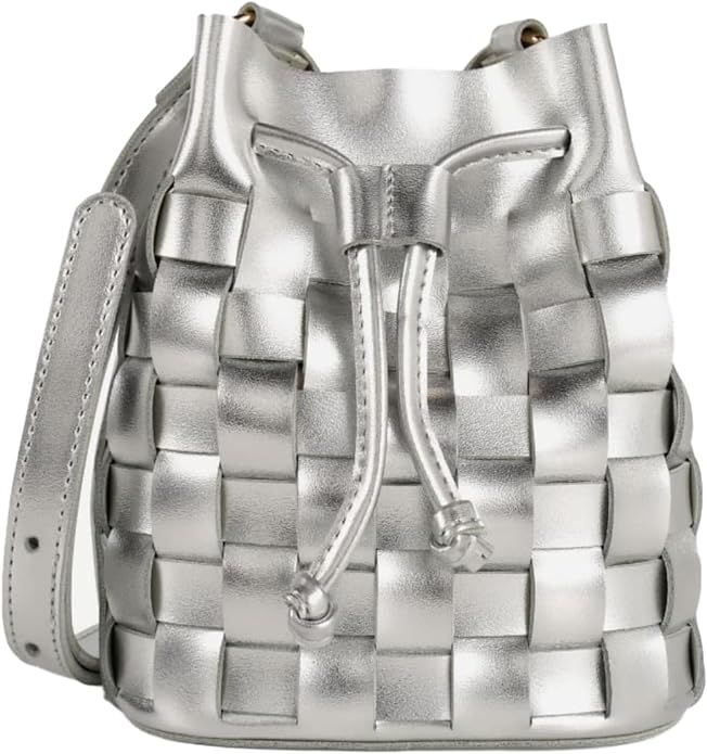TIJN Tote Bag for Women, Mini Bucket Crossbody Top-Handle Vegan Leather Small Sized Retro Handbag... | Amazon (US)