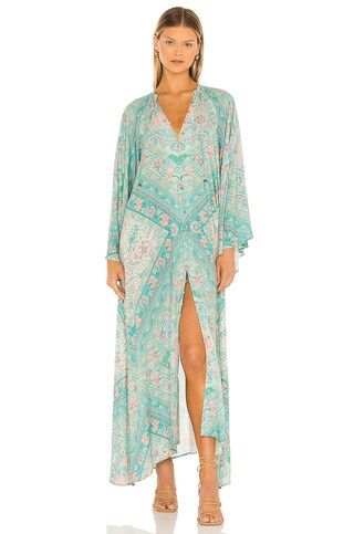 SPELL Farrah Half Moon Gown in Aqua from Revolve.com | Revolve Clothing (Global)