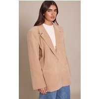 Sand Croc Suede Blazer | PrettyLittleThing UK