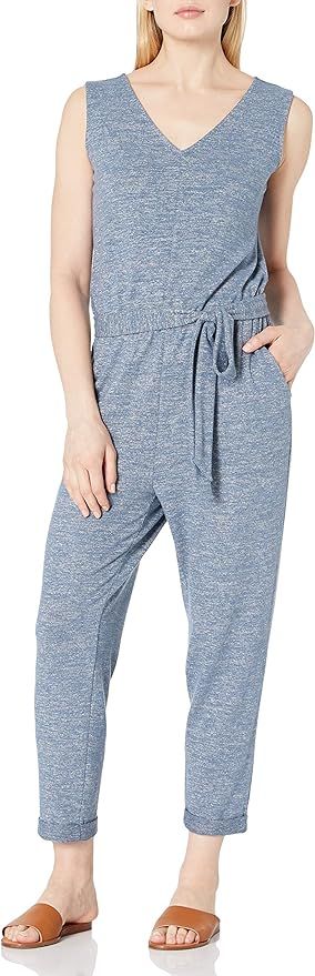 Daily Ritual Women's Cozy Knit Relaxed-Fit Sleeveless Tie-Waist Jumpsuit | Amazon (US)