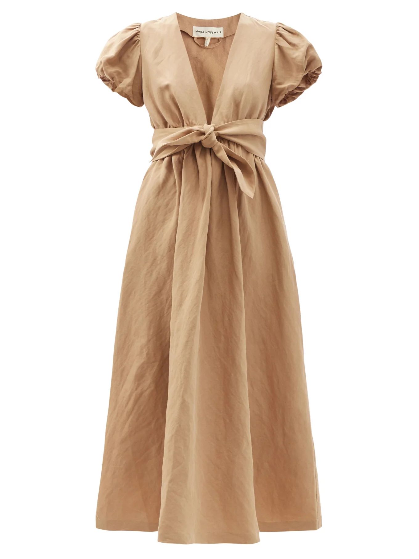 Savannah puff-sleeve Tencel-blend midi dress | Mara Hoffman | Matches (US)