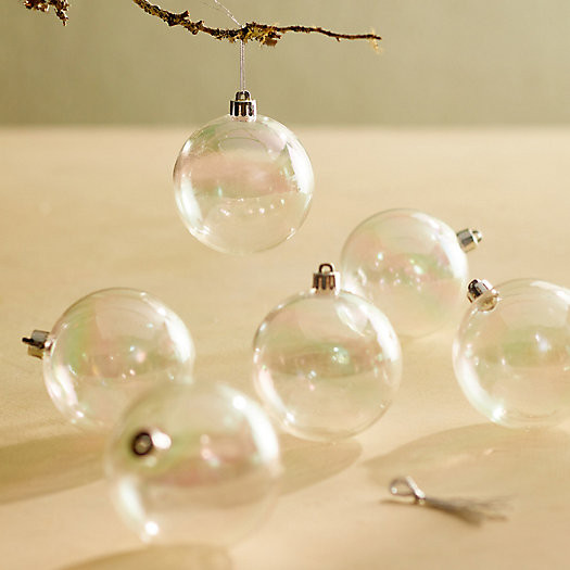 Shatterproof Plastic Globe Ornaments, Set of 6 | Terrain