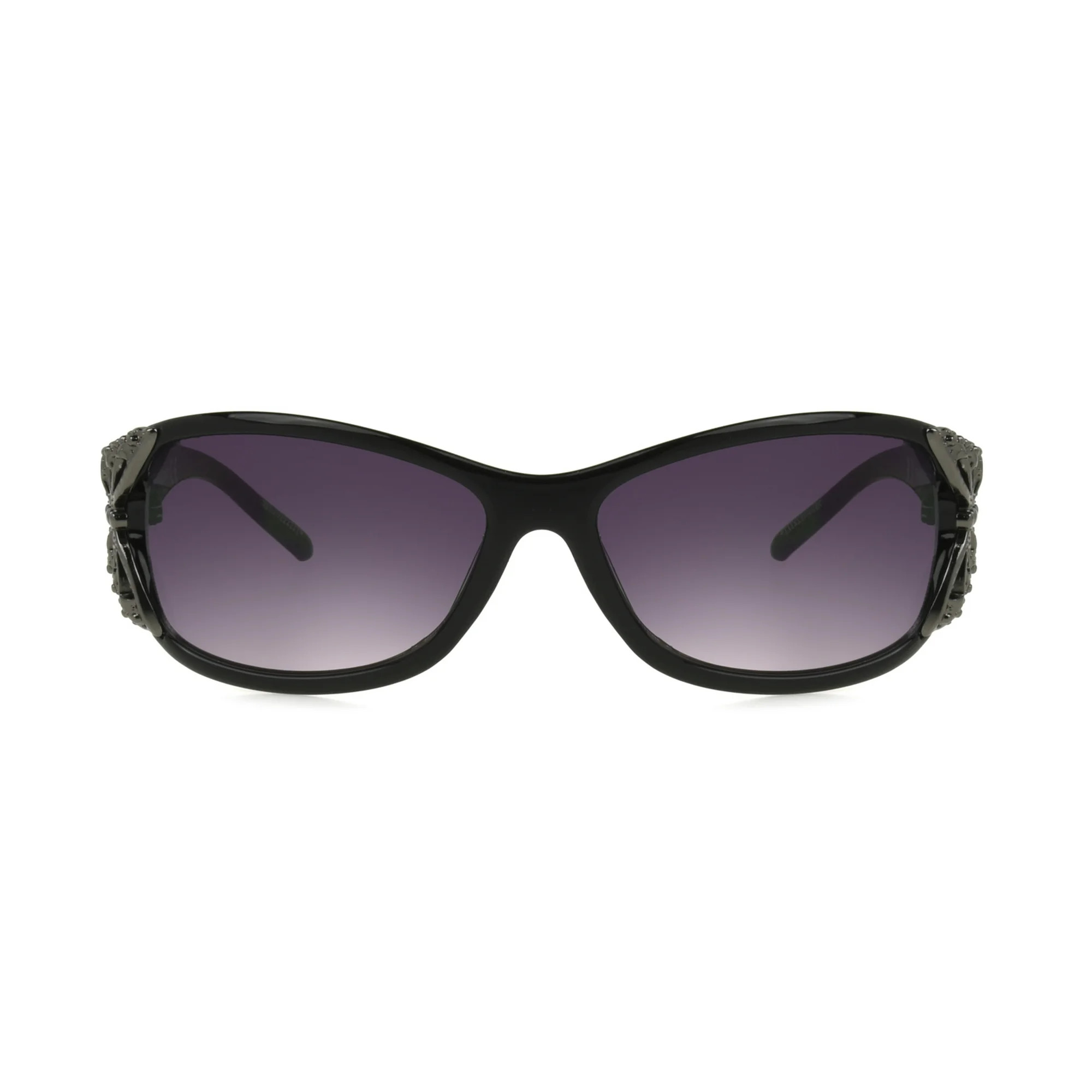 Foster Grant Women's Wrap Fashion Sunglasses Black Gunmetal | Walmart (US)