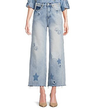 Karyn Seo Fatima Boho-Inspired Distressed Star Patch Jeans - 0 | Dillard's