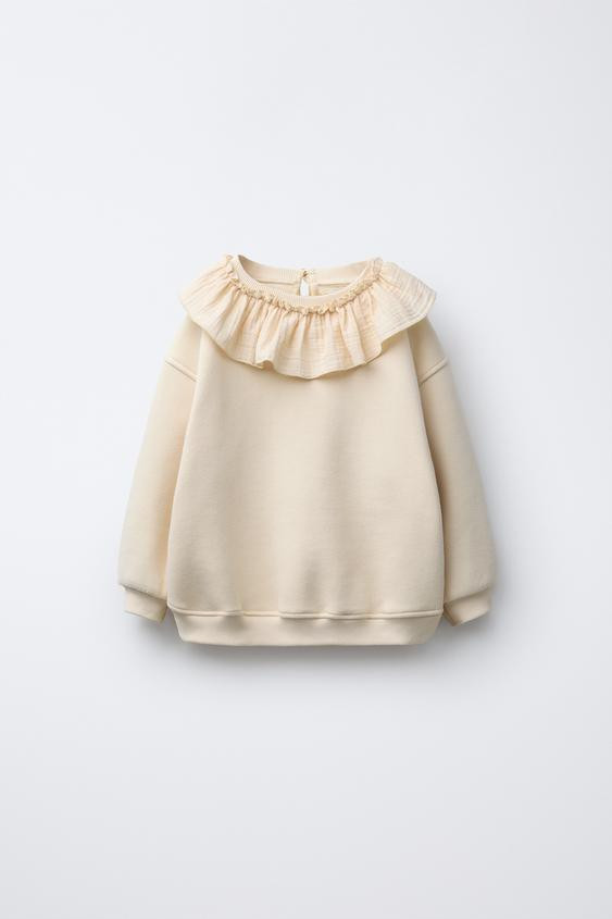 RUSTIC FRILL COLLAR SWEATSHIRT | Zara US