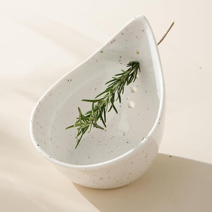 Herb Stripper Bowl, Ceramic Herb Peeling Bowl, Kitchen Herbs Leaf Stripping Tool, Pottery Herb Pe... | Amazon (US)