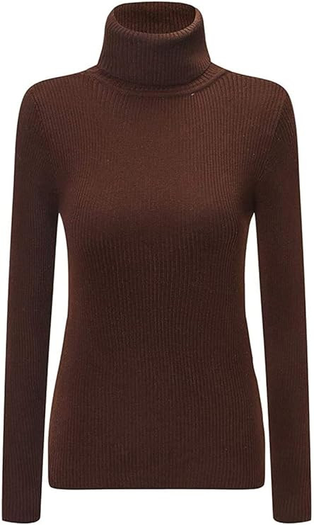 SANGTREE Women's Ribbed Turtleneck Sweater Basic Stretchy Slim Fit Knit Pullover Tops Fall Fashio... | Amazon (US)