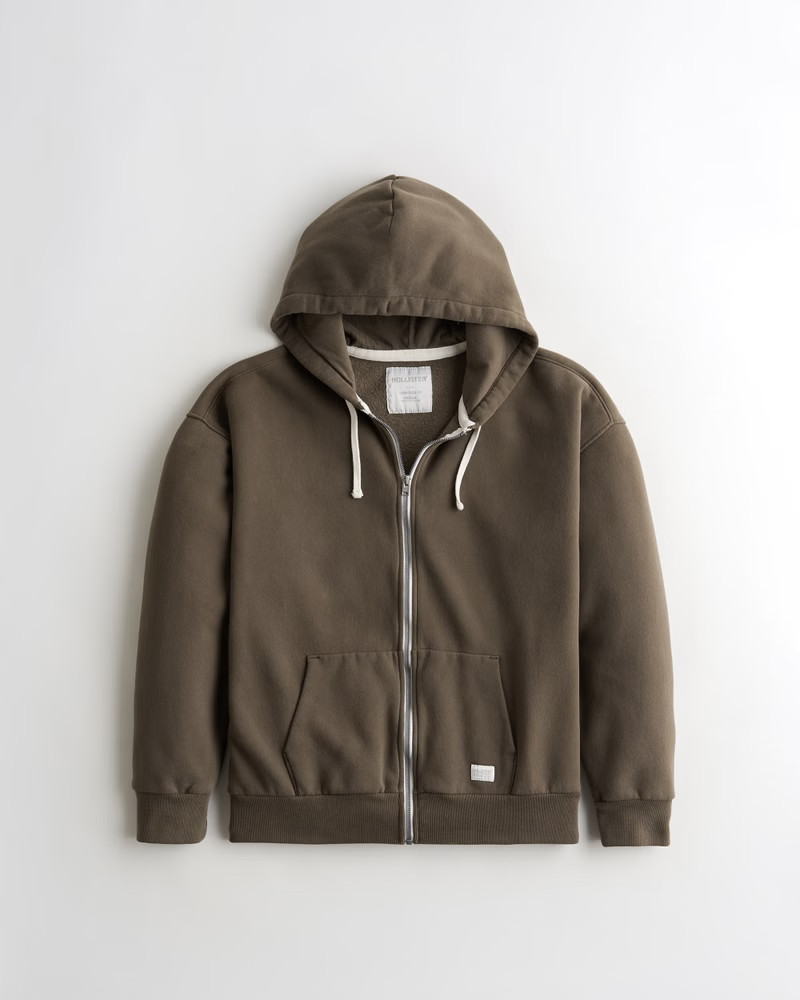 Guys Oversized Full-Zip Hoodie | Guys Tops | HollisterCo.com | Hollister (US)